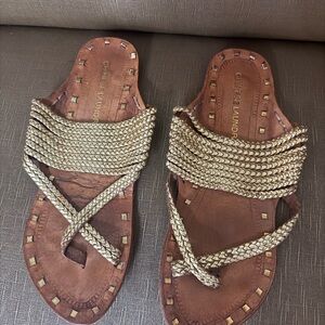Chinese Laundry Braided Gold Sandals